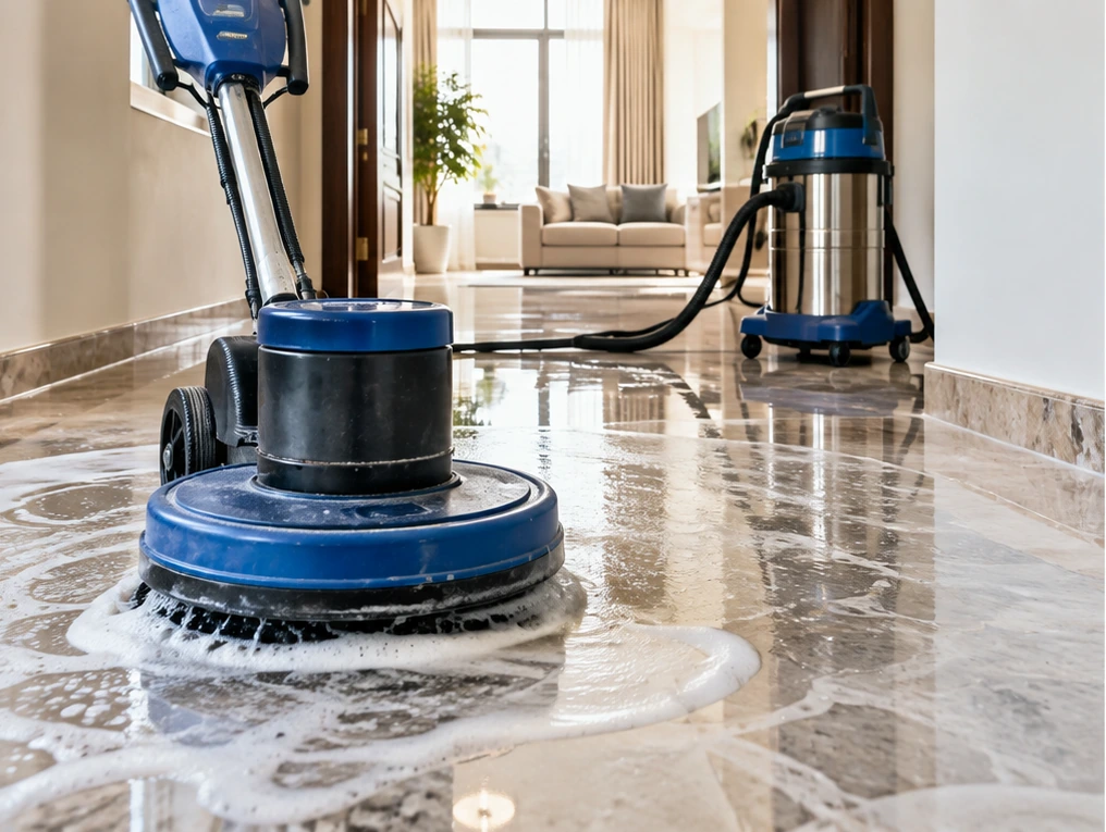 Floor Deep Cleaning by Machine